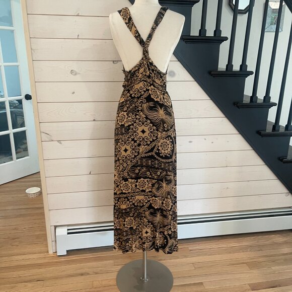 033 By Anthropologie Twist Back Bohemian Brushed Jersey Maxi Dress Size Small - Picture 8 of 12